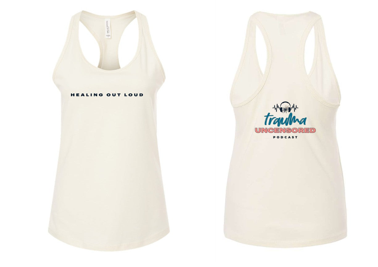 Women's Racerback Tank, Logo Back
